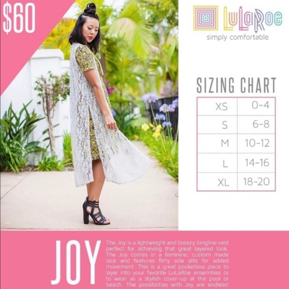 LuLaRoe Joy medium womens vest lightweight layer or coverup geometric print - Picture 9 of 12